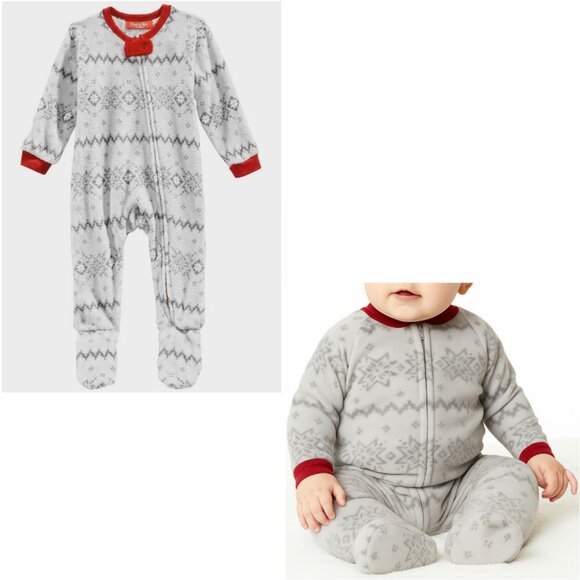 Family PJs Baby One-Piece Pajama w/ Feet – Winter Fairisle – Size 6 Mo – NWT - Picture 1 of 4